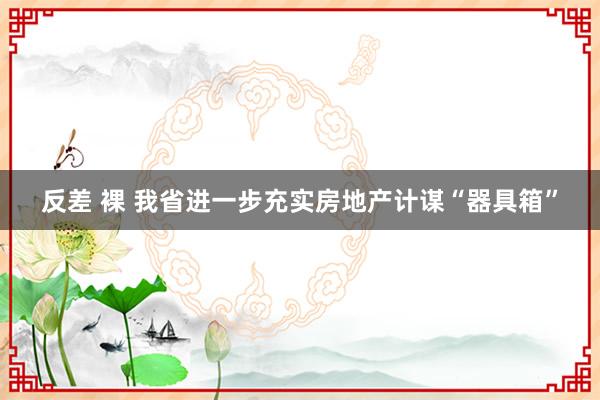 反差 裸 我省进一步充实房地产计谋“器具箱”